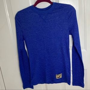 Mens Hollister waffle slim fit blue shirt